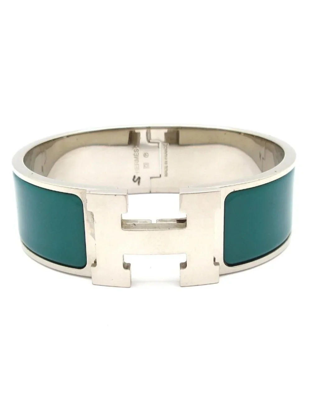 Hermes Bangle Clic Clac Silver Blue Green Bracelet